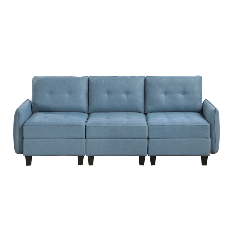 Lexicon Garren Textured Fabric Sofa in Blue