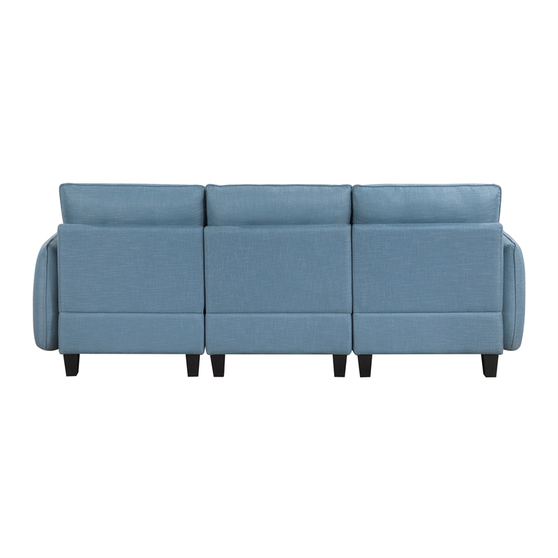 Lexicon Garren Textured Fabric Sofa in Blue