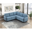 Lexicon Garren Textured 5-Piece Sectional with Storage in Blue