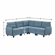 Lexicon Garren Textured 5-Piece Sectional with Storage in Blue