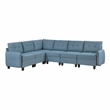 Lexicon Garren Textured 6-Piece Sectional with Storage in Blue