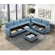 Lexicon Garren Textured 7-Piece Sectional with Storage and Ottoman in Blue