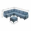 Lexicon Garren Textured 7-Piece Sectional with Storage and Ottoman in Blue