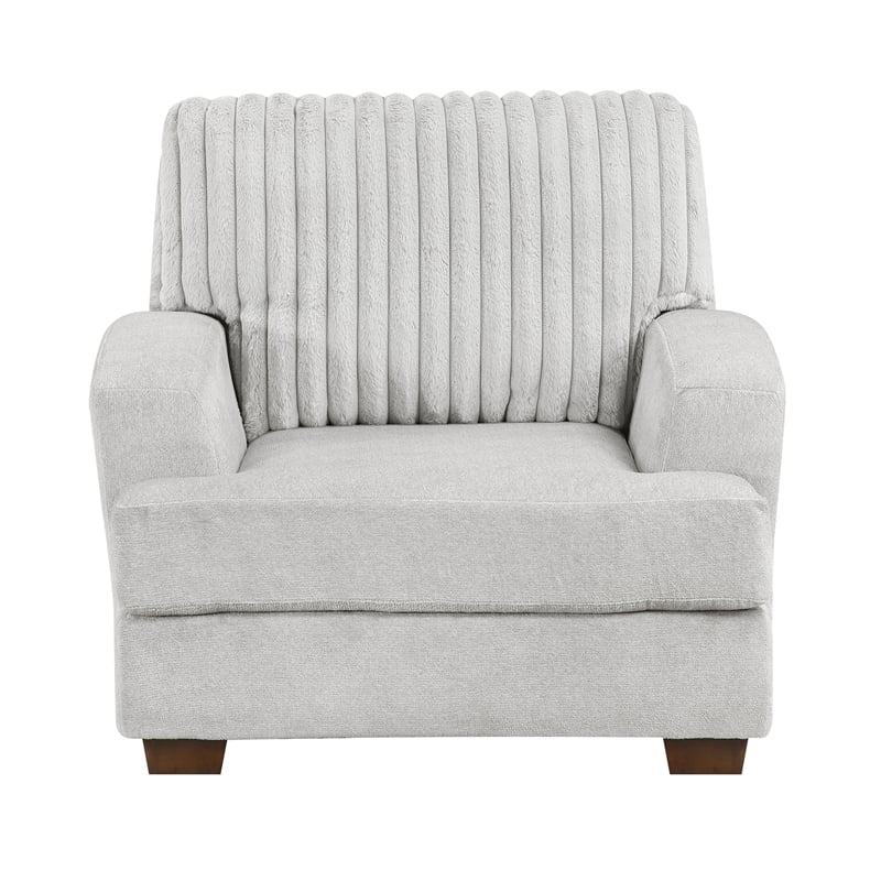 Lexicon Santiago Microfiber Upholstered Sofa in Light Gray