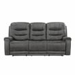 Lexicon Oberon Microfiber Double Reclining Love Seat in Dark Gray