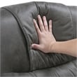 Lexicon Oberon Microfiber Double Reclining Love Seat in Dark Gray