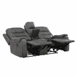 Lexicon Oberon Microfiber Double Reclining Sofa in Dark Gray