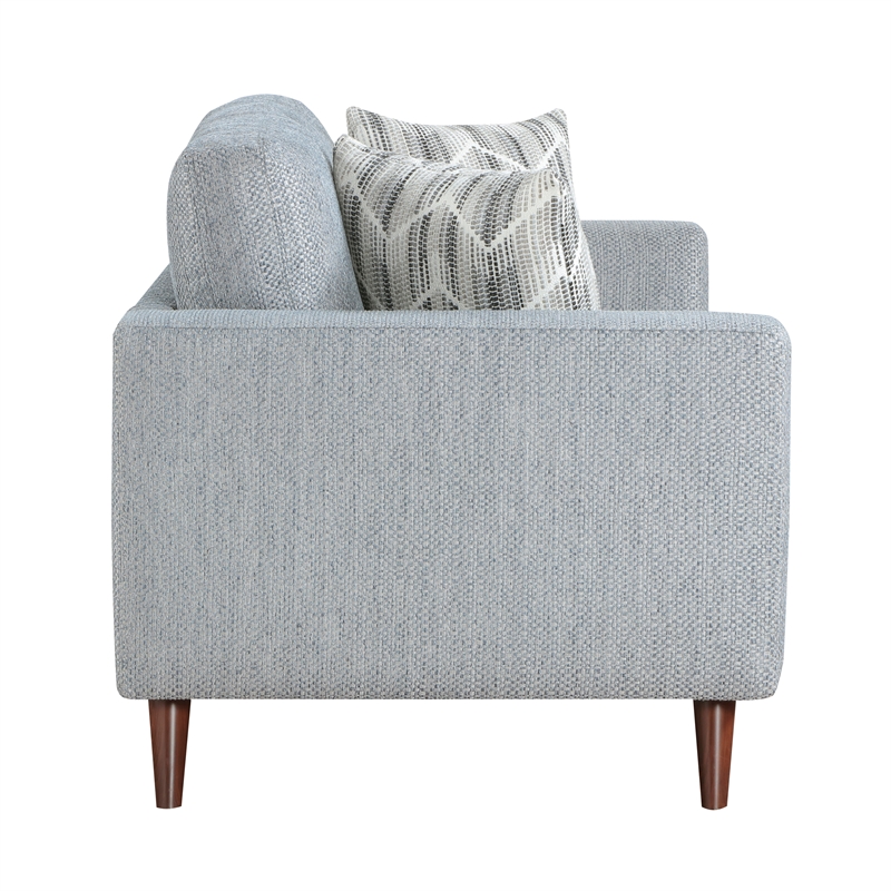 Lexicon Broadway Chenille Fabric Upholstered Love Seat in Blue-Gray