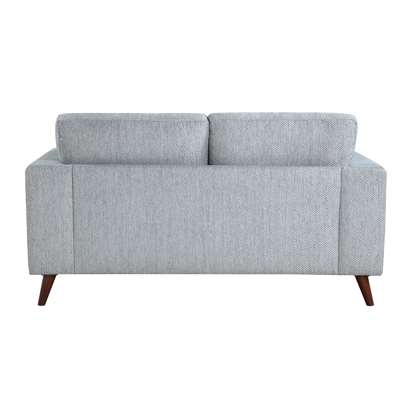 Lexicon Broadway Chenille Fabric Upholstered Love Seat in Blue-Gray