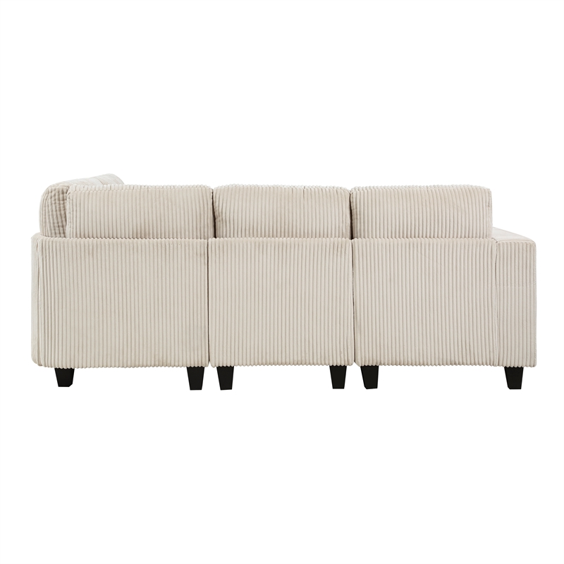 Lexicon Walterboro Corduroy 4-Piece Sectional with Storage in Beige