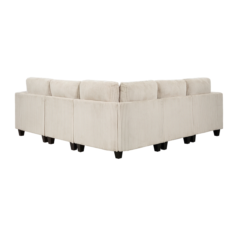 Lexicon Walterboro Corduroy 5-Piece Sectional with Storage in Beige