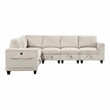 Lexicon Walterboro Corduroy 6-Piece Sectional with Storage in Beige