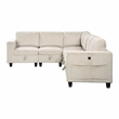 Lexicon Walterboro Corduroy 6-Piece Sectional with Storage in Beige
