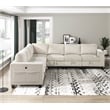 Lexicon Walterboro Corduroy 7-Piece Sectional with Storage in Beige