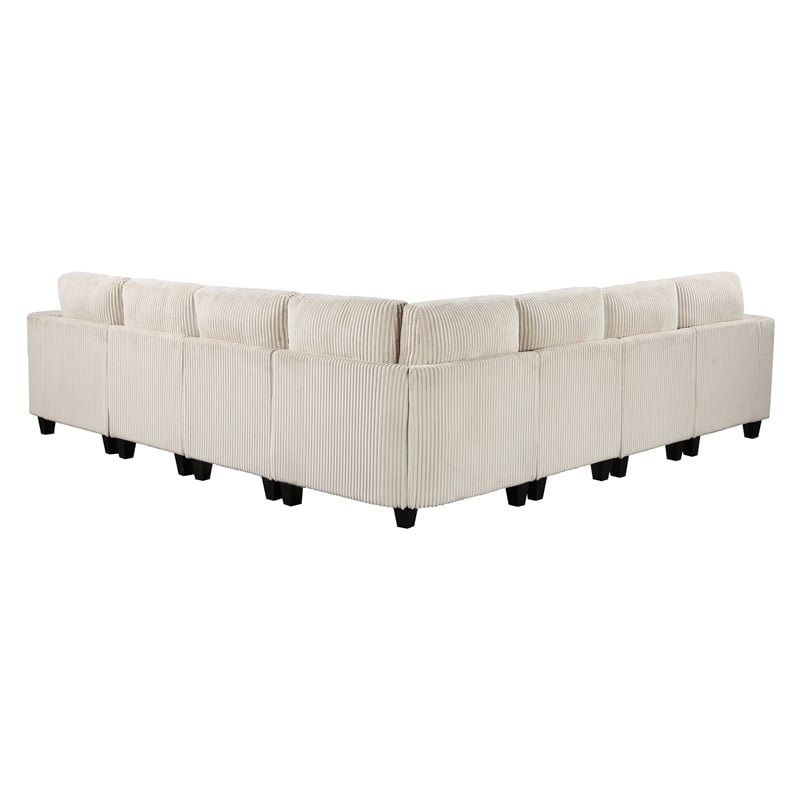 Lexicon Walterboro Corduroy 7-Piece Sectional with Storage in Beige