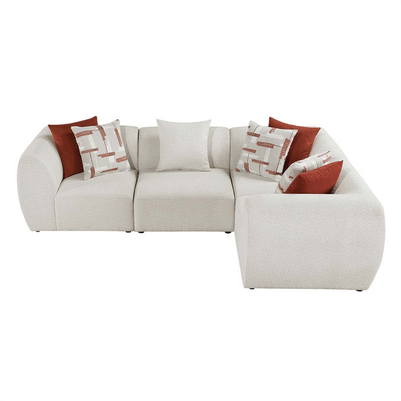 Lexicon Franz Chenille 4-Piece Modular Sectional in Beige