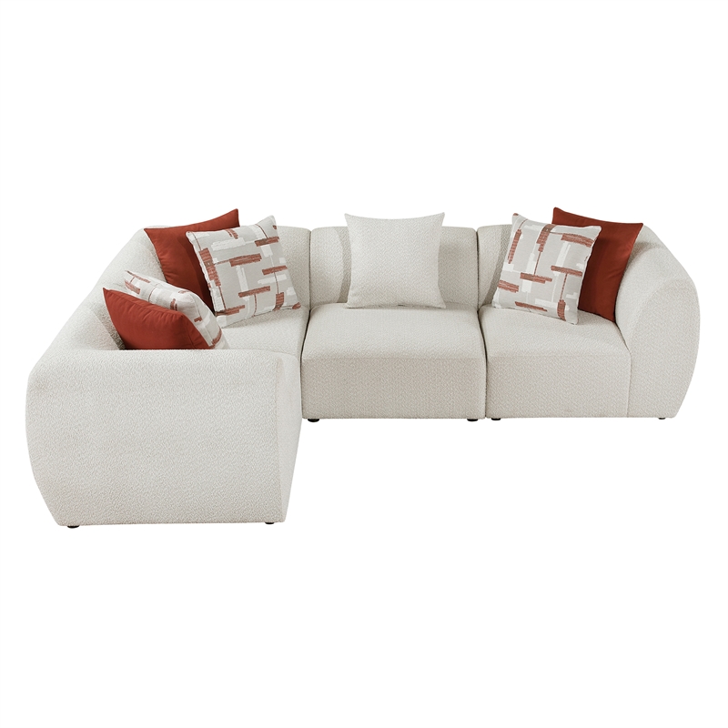 Lexicon Franz Chenille 4-Piece Modular Sectional in Beige