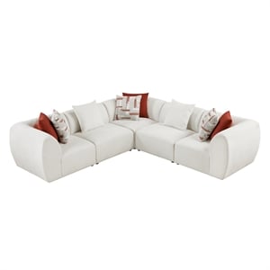 Lexicon Franz Chenille 5-Piece Modular Sectional in Beige