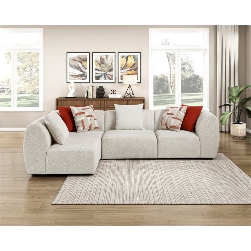 Lexicon Franz Chenille 4-Piece Modular Sectional in Beige
