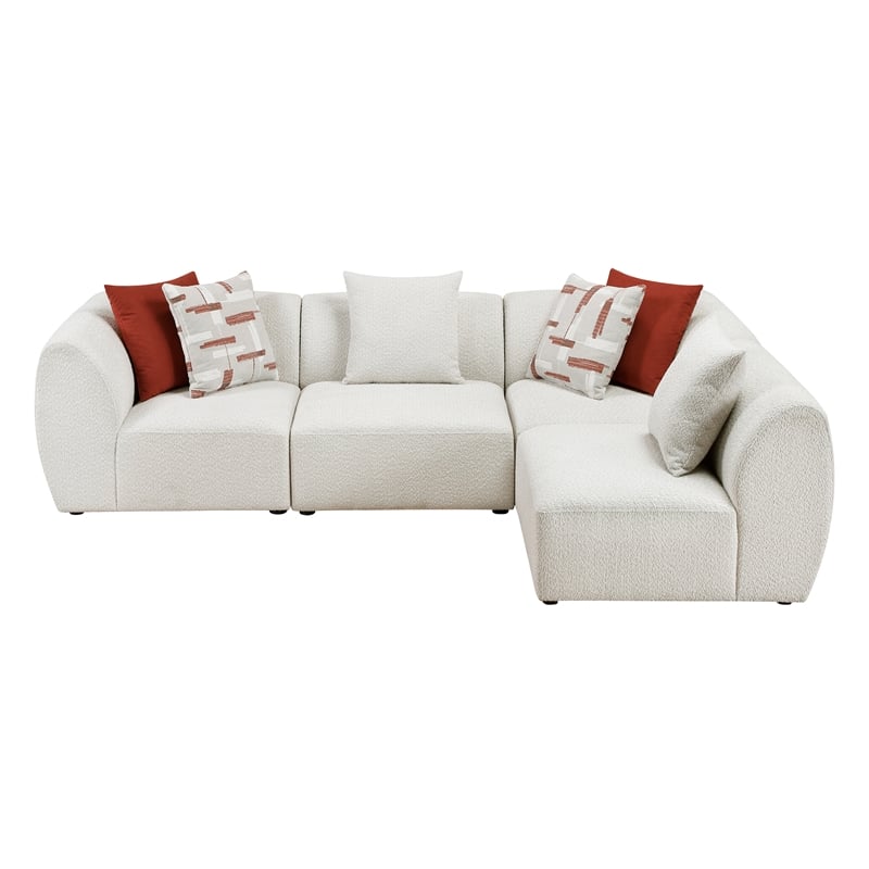 Lexicon Franz Chenille 4-Piece Modular Sectional in Beige
