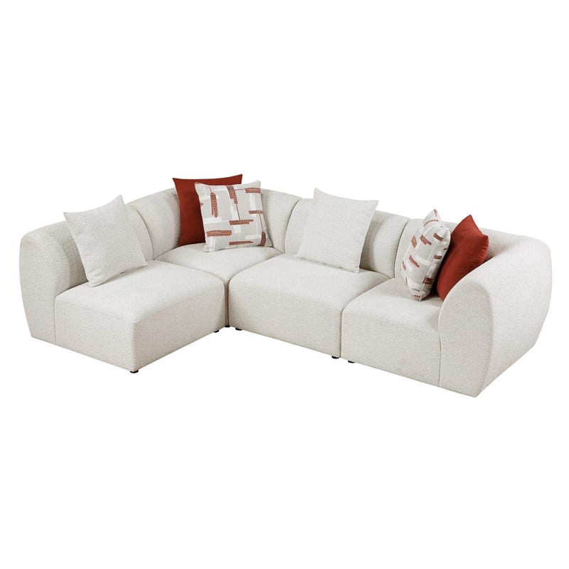 Lexicon Franz Chenille 4-Piece Modular Sectional in Beige