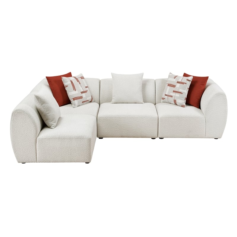 Lexicon Franz Chenille 4-Piece Modular Sectional in Beige