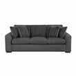 Lexicon Athena Textured Fabric Upholstered Sofa in Dark Gray