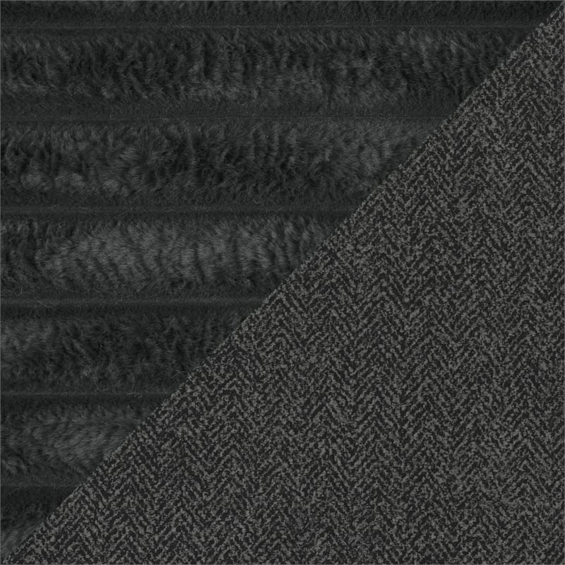 Lexicon Athena Textured Fabric Upholstered Sofa in Dark Gray
