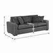 Lexicon Athena Textured Fabric Upholstered Sofa in Dark Gray