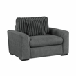 Lexicon Athena Textured Fabric Upholstered Sofa in Dark Gray