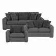 Lexicon Athena Textured Fabric Upholstered Sofa in Dark Gray