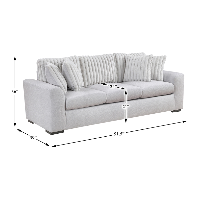 Lexicon Athena Textured Fabric Upholstered Love Seat in Gray