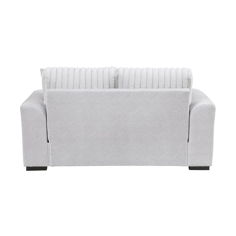 Lexicon Athena Textured Fabric Upholstered Love Seat in Gray