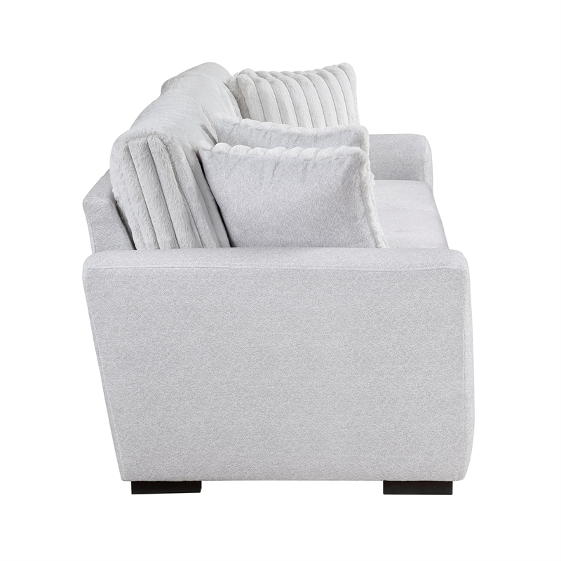 Lexicon Athena Textured Fabric Upholstered Love Seat in Gray