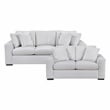 Lexicon Athena Textured Fabric Upholstered Love Seat in Gray