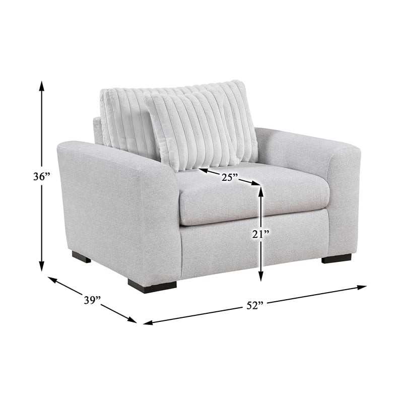 Lexicon Athena Textured Fabric Upholstered Sofa in Gray