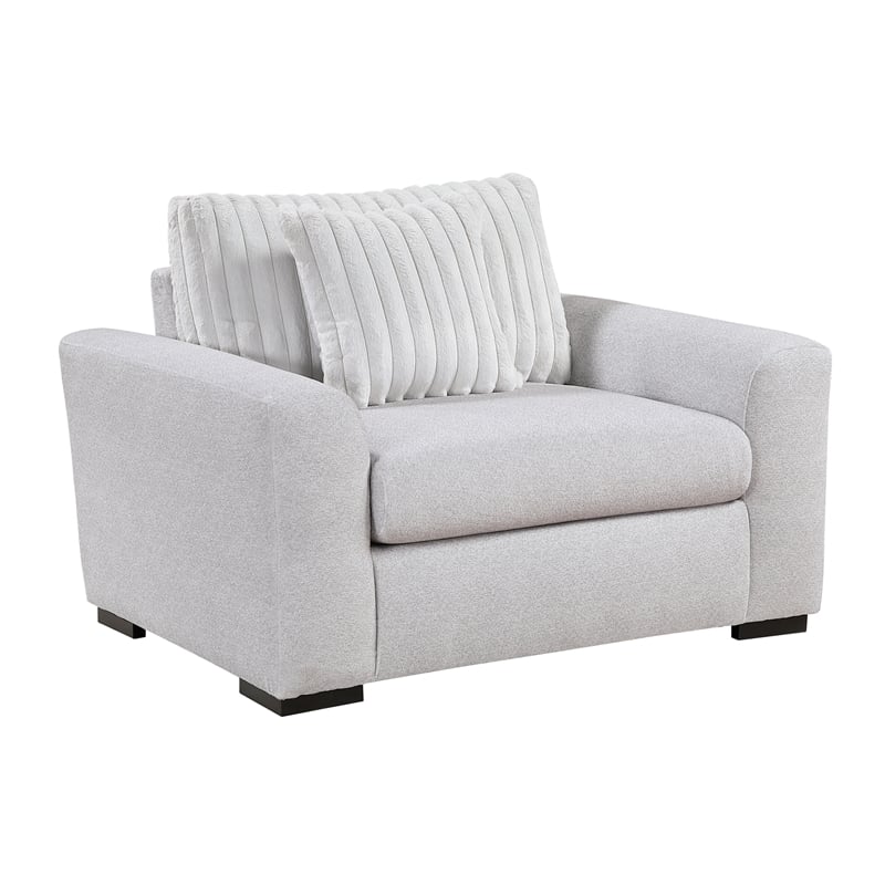 Lexicon Athena Textured Fabric Upholstered Sofa in Gray