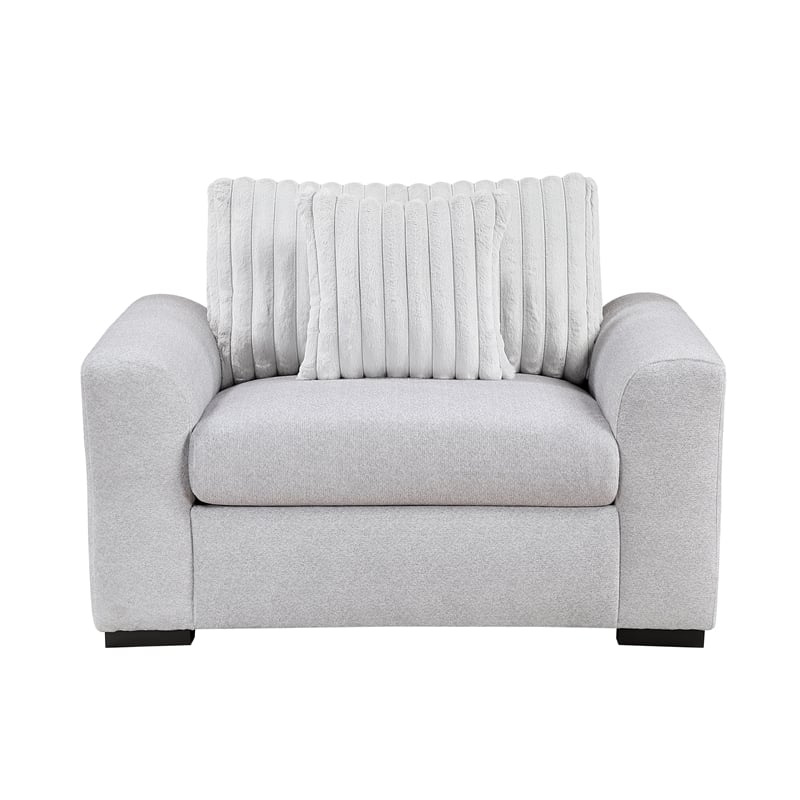 Lexicon Athena Textured Fabric Upholstered Sofa in Gray