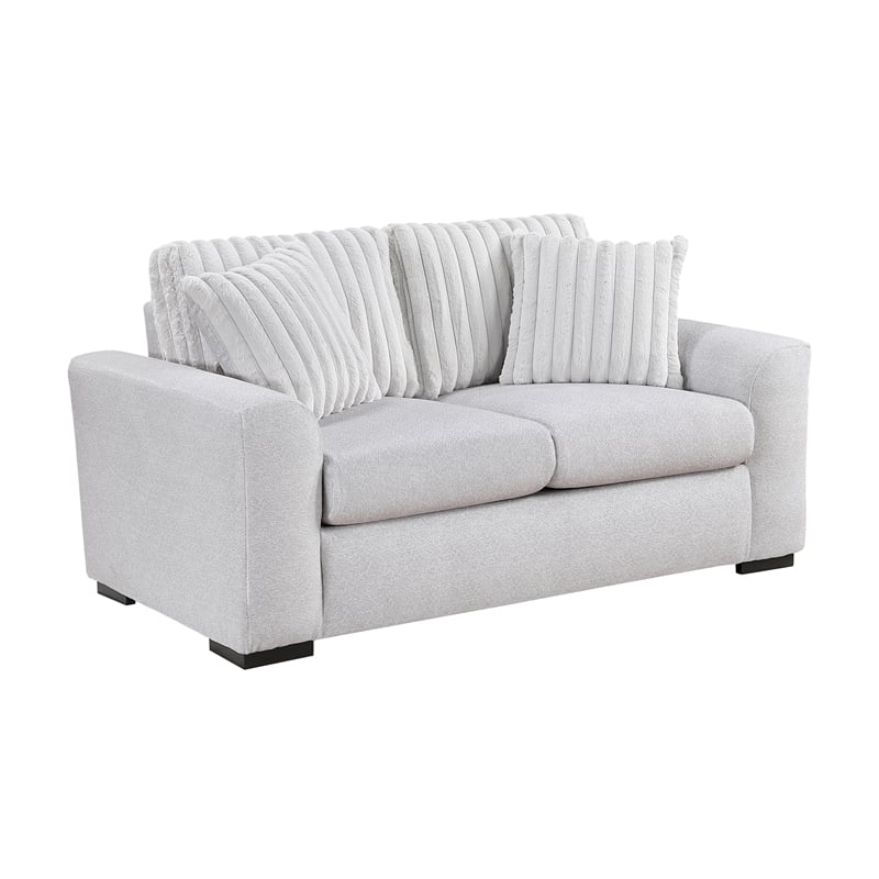 Lexicon Athena Textured Fabric Upholstered Sofa in Gray