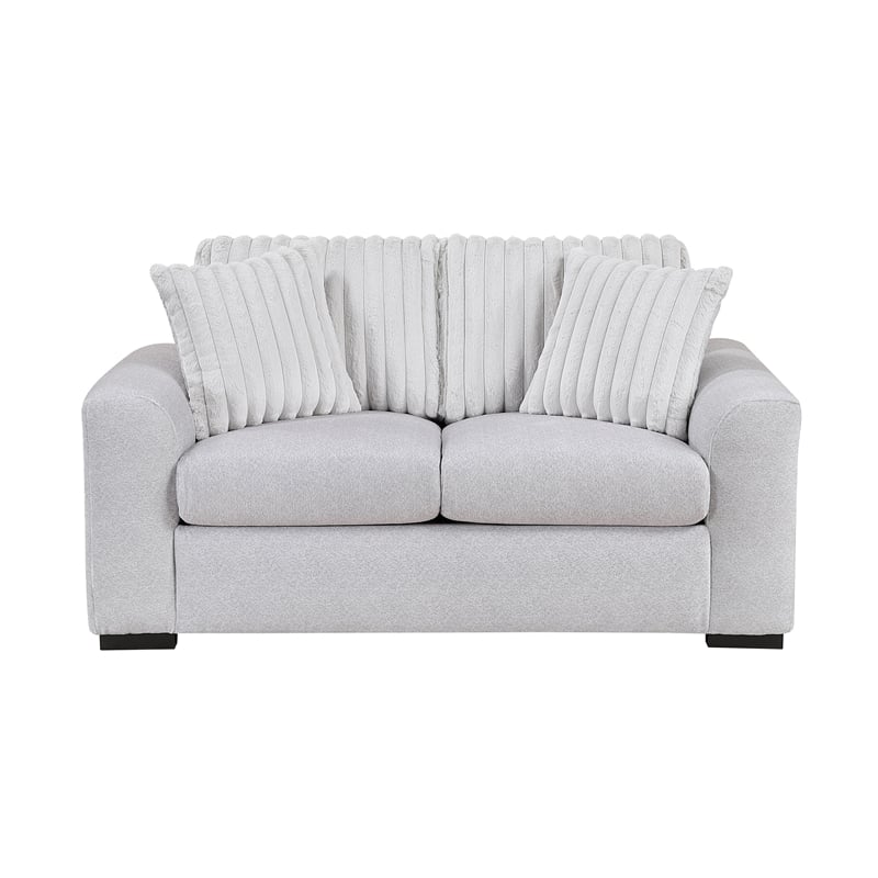 Lexicon Athena Textured Fabric Upholstered Sofa in Gray