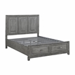 Lexicon Garretson Acacia Queen Platform Bed with Footboard Storage in Gray