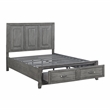 Lexicon Garretson Acacia Queen Platform Bed with Footboard Storage in Gray