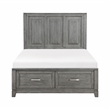 Lexicon Garretson Acacia Full Platform Bed with Footboard Storage in Gray