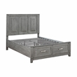 Lexicon Garretson Acacia Full Platform Bed with Footboard Storage in Gray