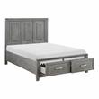 Lexicon Garretson Acacia Full Platform Bed with Footboard Storage in Gray
