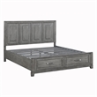 Lexicon Garretson Acacia CK Platform Bed with Footboard Storage in Gray