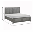 Lexicon Garretson Acacia CK Platform Bed with Footboard Storage in Gray