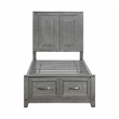 Lexicon Garretson Acacia Twin Platform Bed with Footboard Storage in Gray