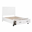 Lexicon Garretson Solid Wood Full Pltfm Bed in White & Metallic Gray Finish