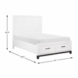 Lexicon Garretson Solid Wood Full Pltfm Bed in White & Metallic Gray Finish